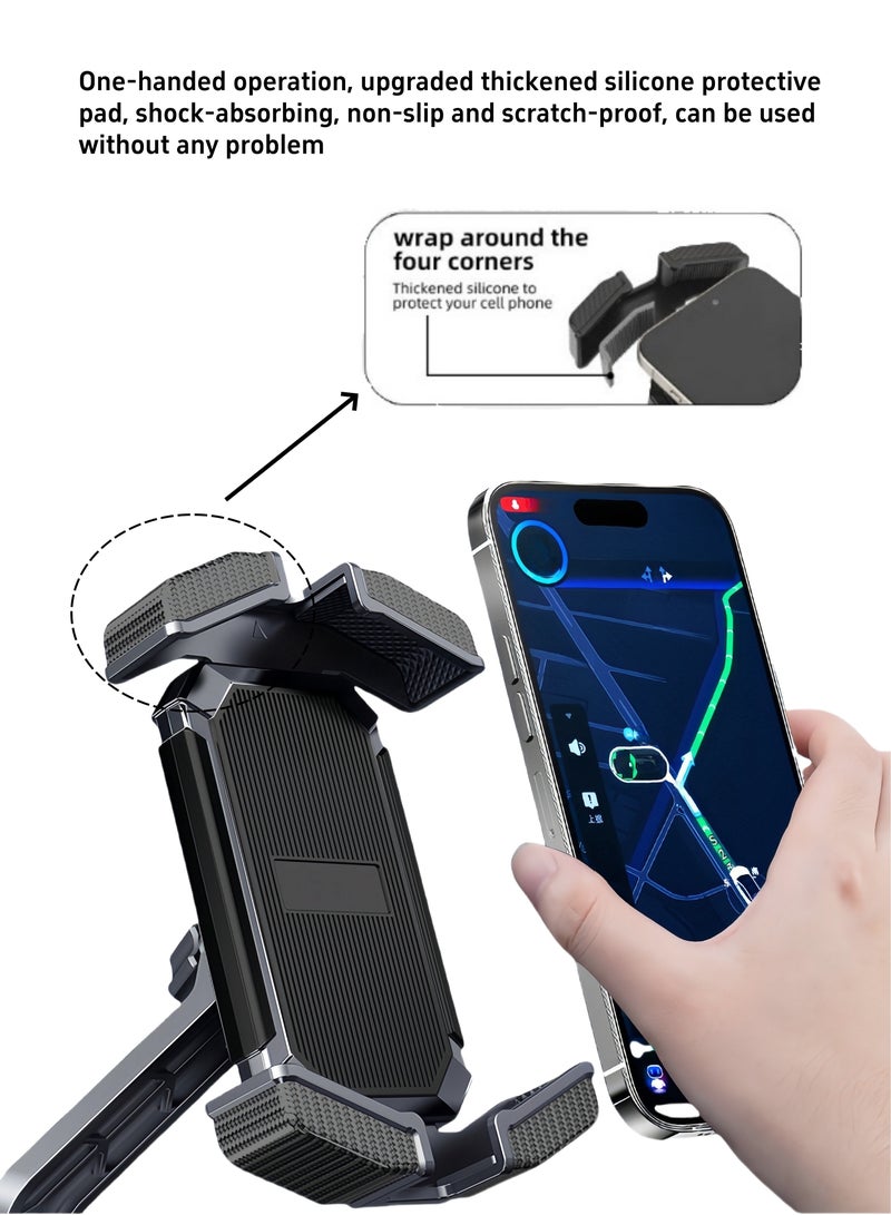 Generic Motorcycle rearview mirror mobile phone holder electric bicycle mobile phone holder, with rearview mirror bicycle mobile phone holder, suitable for 4.7-7 inch mobile phones  - Image 2