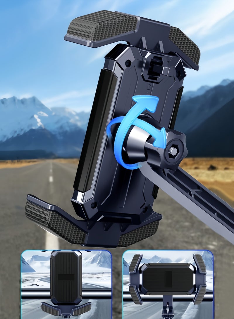 Generic Motorcycle rearview mirror mobile phone holder electric bicycle mobile phone holder, with rearview mirror bicycle mobile phone holder, suitable for 4.7-7 inch mobile phones  - Image 4