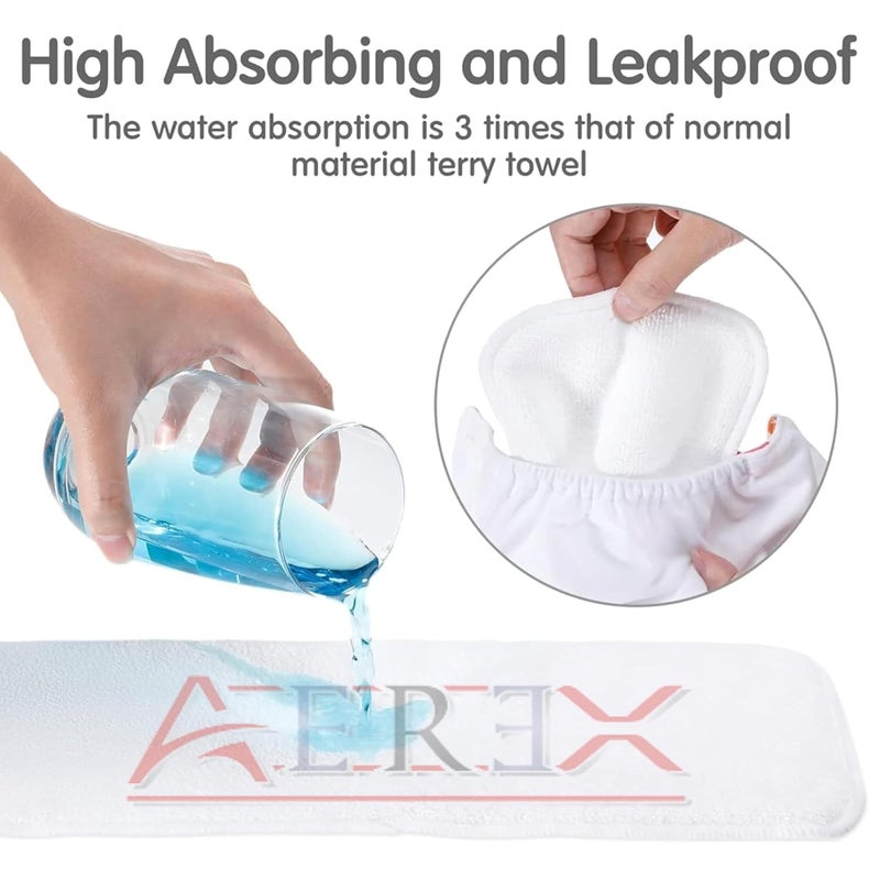 AEREX Premium Reusable Baby Cloth Diapers For 0 to 3 Years With White Insert Pads | Leak Proof Washable Diapers For New Born Babies | Adjustable Pocket Cloth Diaper Nappies (Multicolor, Pack of 6) - Image 2