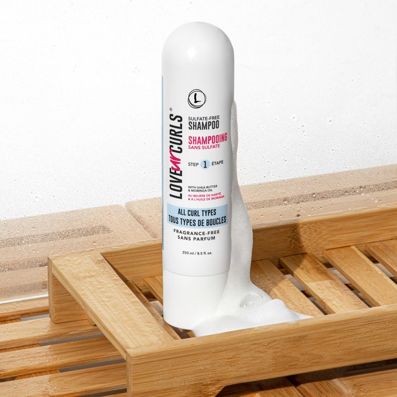 Love Ur Curls - Fragrance Free Shampoo, Moisturizing and Scalp Cleanse for Curly, Wavy, or Kinky Coily Hair, Vegan and Silicone Free, 250mL - Image 1