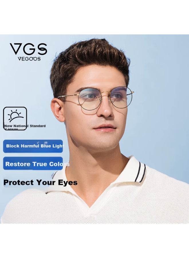 Vegoos Blue Light Blocking Radiation Protection Gl Uni Non-prescription Clear Lens Round Frame Anti-blue Light Computer And Phone Eyewear - Image 2