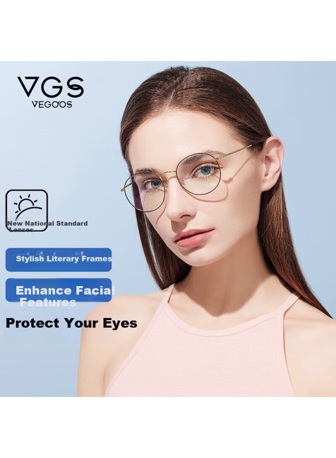 Vegoos Blue Light Blocking Radiation Protection Gl Uni Non-prescription Clear Lens Round Frame Anti-blue Light Computer And Phone Eyewear - Image 1
