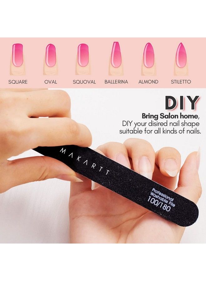 MAKARTT Nail File 100 180 Grit Emery Boards For Nails 10Pcs Nail Files Professional Washable Doubled Sides Nail File Kit For Manicure Pedicure Natural Acrylic Nails Coarse Nail File For Diy Salon Use - Image 5