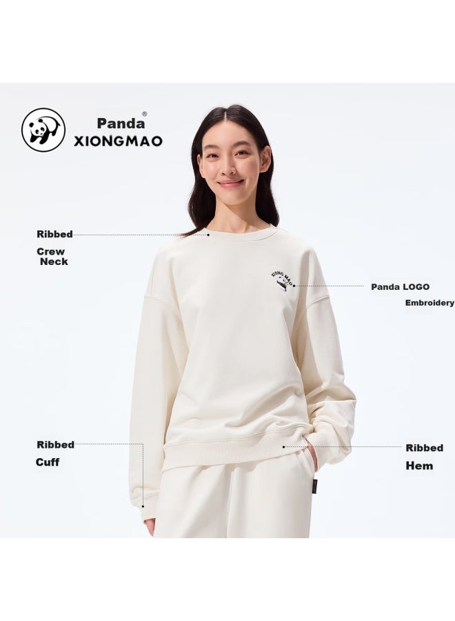 Panda Camel Series Outdoor Crewneck Sweatshirt Uni Autumn Winter New 100% Cotton Warm Loose Long Sleeve Top 1355, M - Image 2
