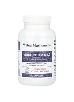 Real Mushrooms Real Mushrooms, Mushroom D2Z, Vitamin D & Zinc, 120 Capsules  - Image 1