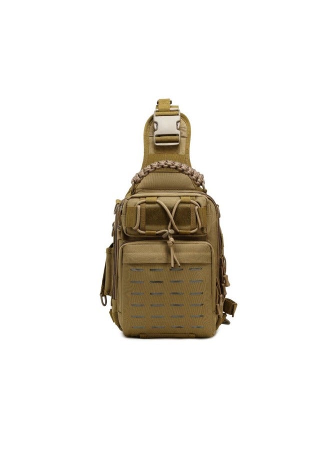 Generic Outdoor Crossbody Tactical Backpack Men's Camouflage Oxford Cloth Wear Resistant Single Shoulder Bag For Outdoor Sports-Color:Army Green - Image 5
