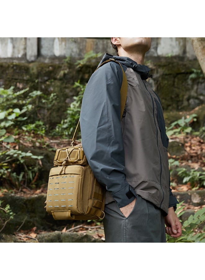 Generic Outdoor Crossbody Tactical Backpack Men's Camouflage Oxford Cloth Wear Resistant Single Shoulder Bag For Outdoor Sports-Color:Army Green - Image 4