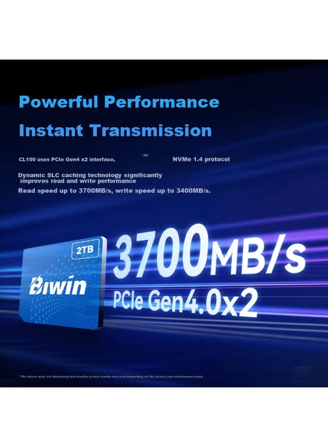 Biwin 512gb Mini Ssd Pcie 4.0x2 Nvme Cl100 Series 3700mb/s Read Speed Ai Pc Storage Accessory - Image 2