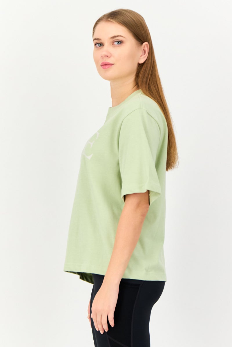 Nike Women Loose Fit Brand Logo Short Sleeves Training T-Shirt, Mint Green  - Image 2