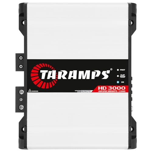 Taramp's تارامبس HD 3000 2 أوم 1 قناة 3000 واط RMS ماكس نظام صوتي كامل النطاق للسيارات، مضخم أحادي، مؤشر LED، مضخم فئة D، تقاطع، مضخم أبيض 3k، جودة الصوت - Image 1