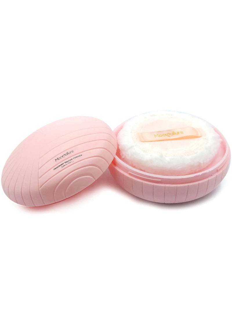 Moc Allure Moccallure Love Pink Fragrant Talcum Powder with Soft Plush Puff - Long-Lasting Floral Scent Body Powder for Skin Softening & Freshness with Large Application Puff in Gift Box 100g (3.5 oz) - Image 3