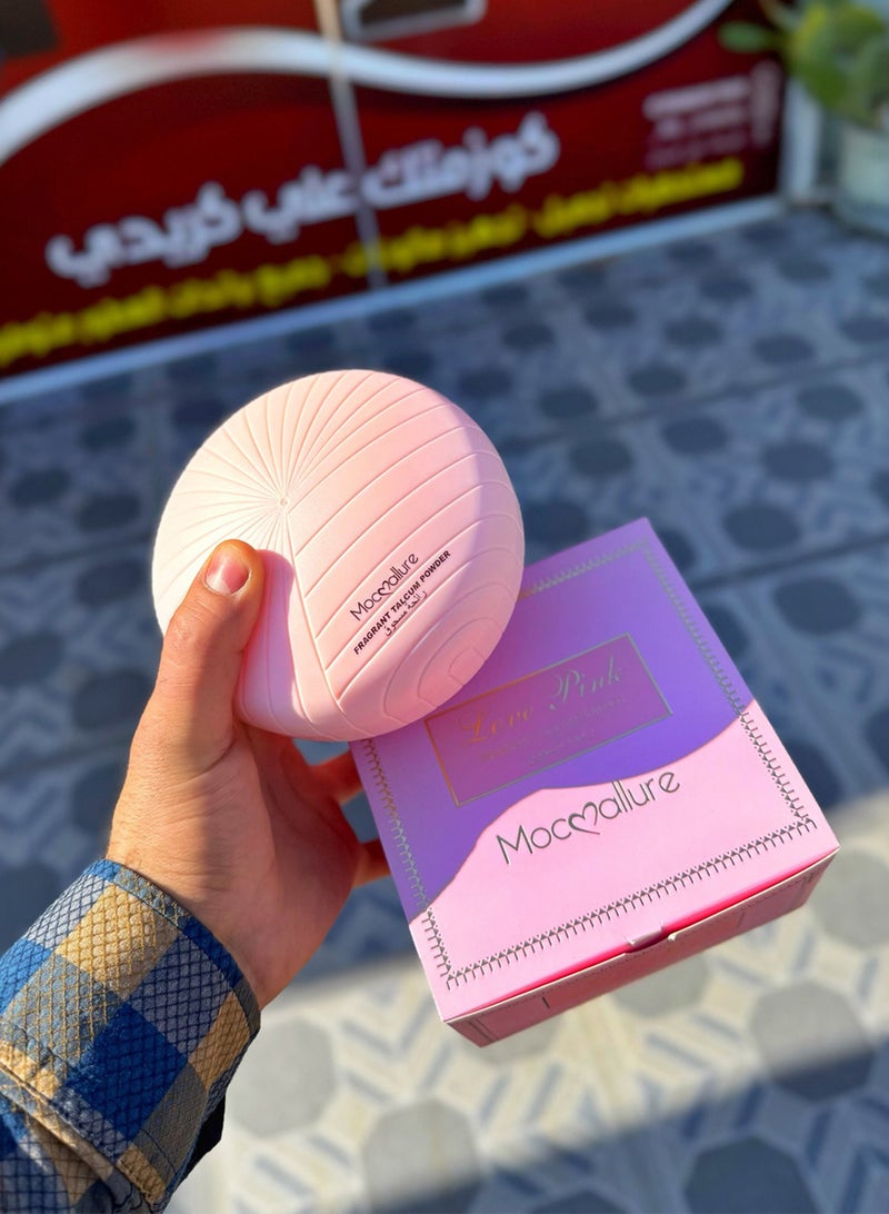 Moc Allure Moccallure Love Pink Fragrant Talcum Powder with Soft Plush Puff - Long-Lasting Floral Scent Body Powder for Skin Softening & Freshness with Large Application Puff in Gift Box 100g (3.5 oz) - Image 5