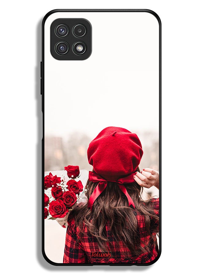 Tolwak Samsung Galaxy A22 5G Protective Case Cover Holding Flowers - Image 1