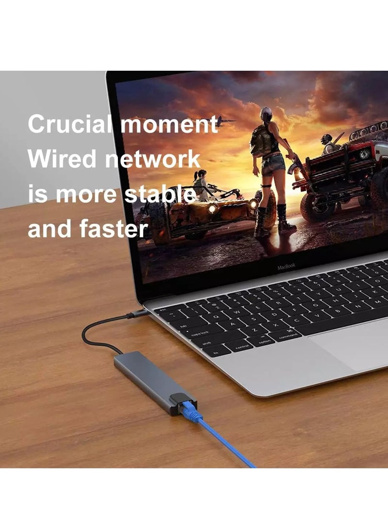 Generic - USB C HUB, 8-Port USB C Adapter with 4K HDMI, RJ45 Ethernet, Type C, Type C PD, USB3.0, USB2.0, SD/TF Card Reader, Support Windows 10, 8.1, Mac OS, Surface Pro, Linux, Chromebook and More - Image 1
