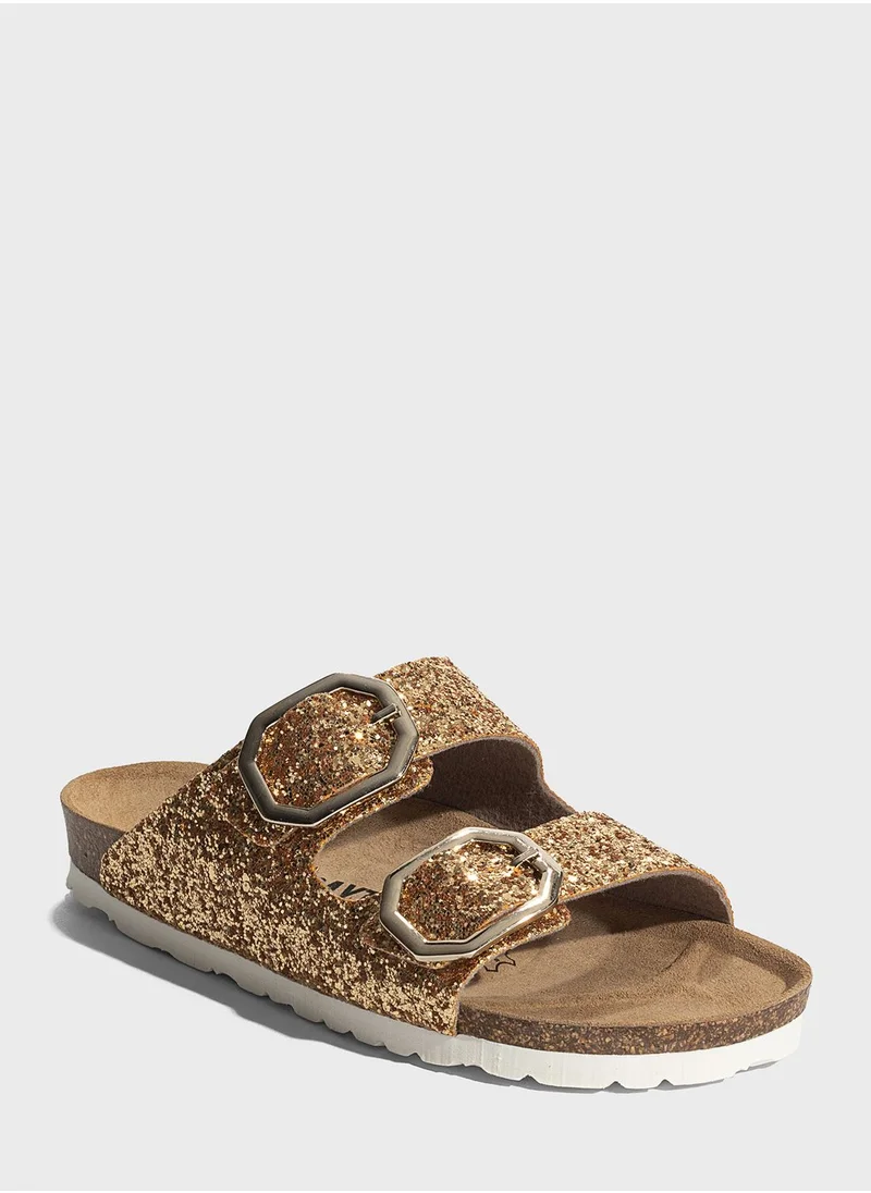 بيتون Atlas Double Strap Flat Sandals