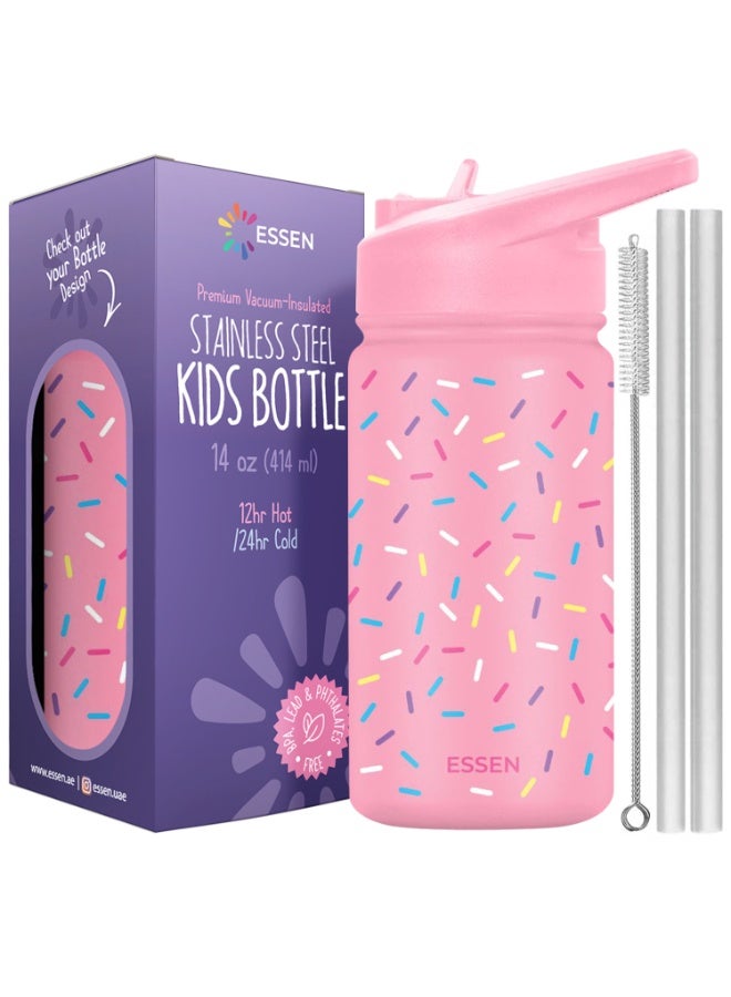 ESSEN Kids Water Bottle Stainless Steel for Girls Sprinkles – 414 ml - Image 1