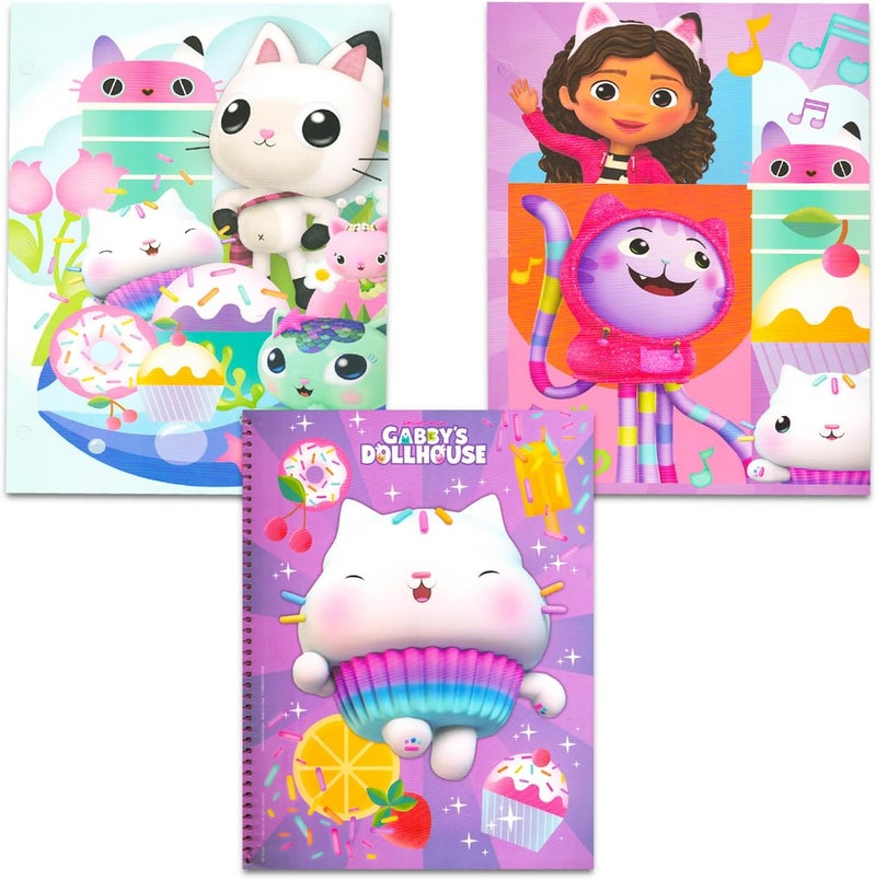 DreamWorks Gabbys Dollhouse Stationery Set for Girls  11 Pc Bundle with Folder Notebook Erasers Case Stickers and More  Gabbys Dollhouse School Supplies  - Image 2