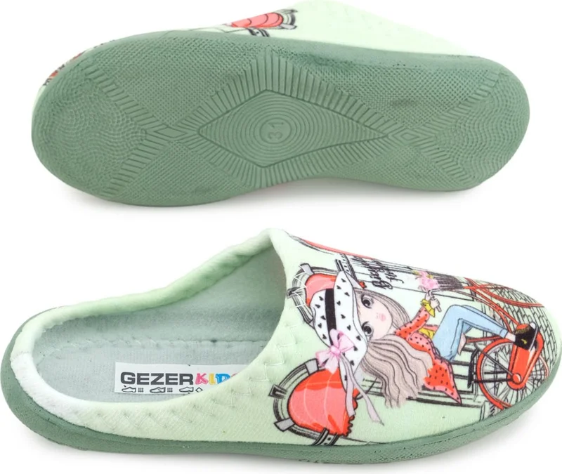 Gezer Girls Winter Design Comfortable Silent Sole Gondola Home Garden Slippers