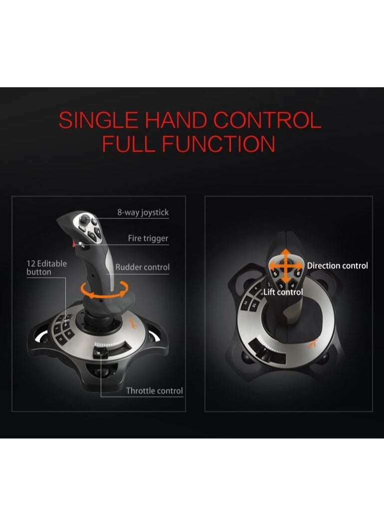 PXN - 2113 Pro - USB Flight Stick PC Joystick Controller Simulator Gamepad Wired Gaming Control for Flight Stick Simulation Games, Advanced Throttle 4 Axis 8 Way HAT Switch, for Windows XP/VISTA/7/8/10 - Image 1
