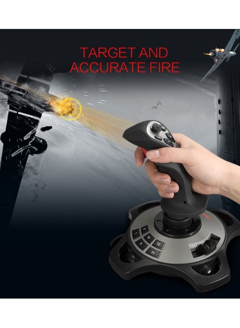 PXN - 2113 Pro - USB Flight Stick PC Joystick Controller Simulator Gamepad Wired Gaming Control for Flight Stick Simulation Games, Advanced Throttle 4 Axis 8 Way HAT Switch, for Windows XP/VISTA/7/8/10 - Image 1