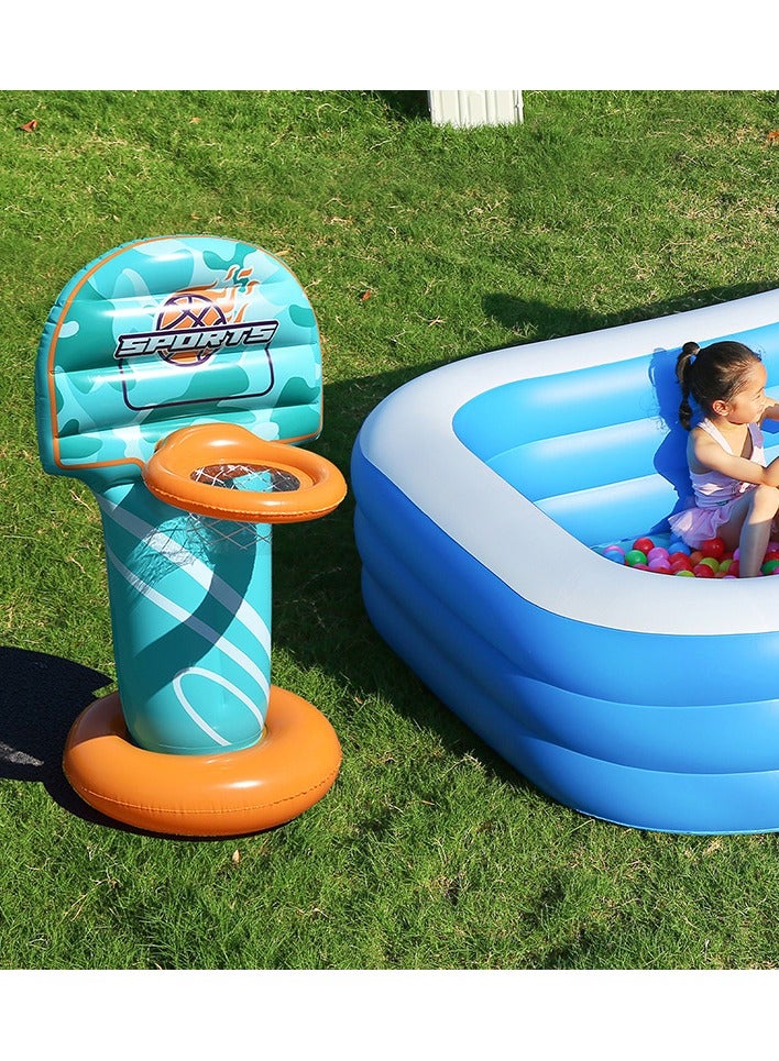 Inflatable Basketball Hoop, Floating Basketball Stand, Water Game Toy, Blow Up Pool Goal, Outdoor Indoor Sports Toy for Kids, Garden Pool Inflatable Floating Toy  - Image 2