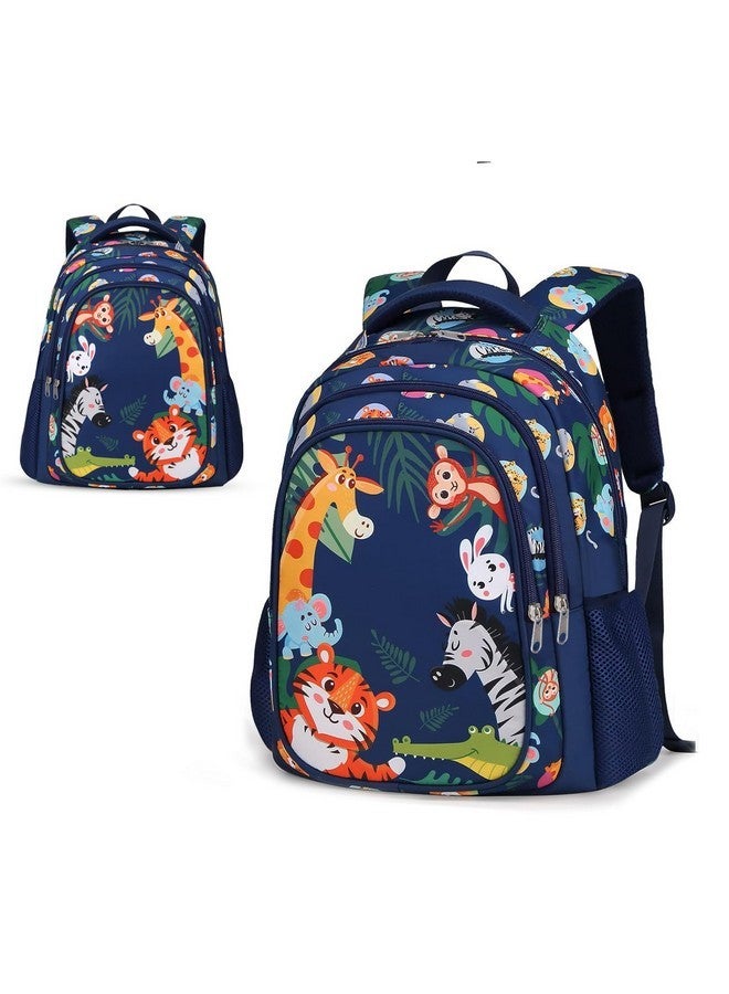Frantic Waterproof Polyester 26 L 3 Compartment School Backpack With Pencil/Staionery Pouch School Bag Class 1 to 8 Daypack Picnic Bag For School Going Boys & Girls(RR_Full_Blue_Animals_24_B) - Image 3