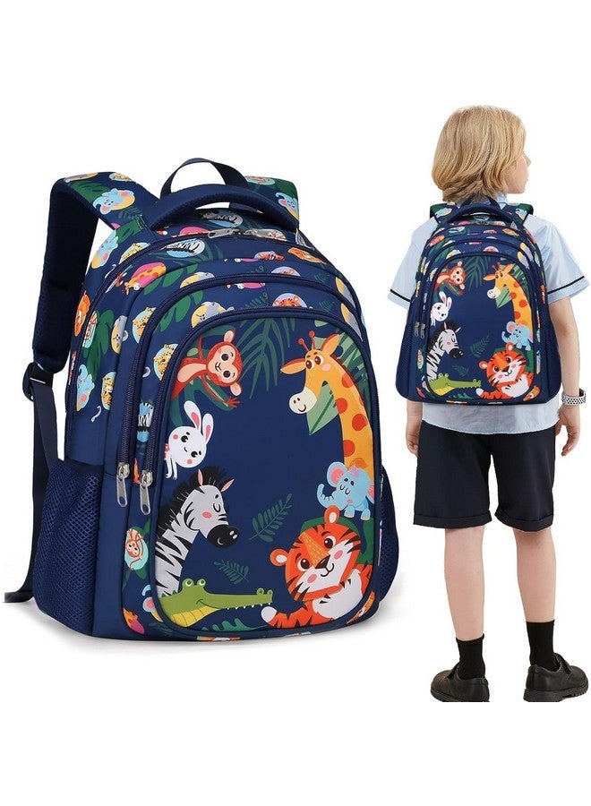 Frantic Waterproof Polyester 26 L 3 Compartment School Backpack With Pencil/Staionery Pouch School Bag Class 1 to 8 Daypack Picnic Bag For School Going Boys & Girls(RR_Full_Blue_Animals_24_B) - Image 2