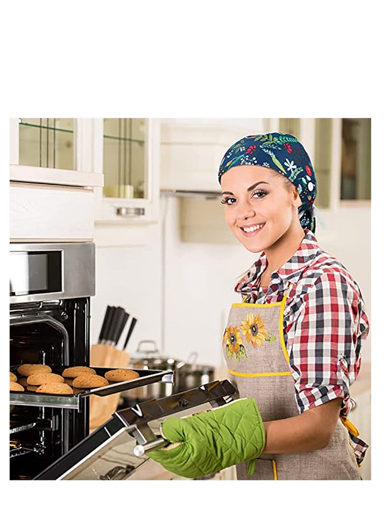 SYOSI Working Cap Long Hair Head Cover Capss Hair with Buttons and Sweatband Adjustable Ribbon Tie Ponytail Hats for Women - Image 3