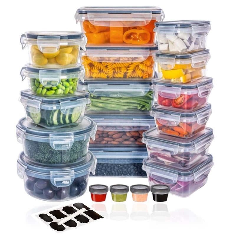 TYCOM 20PCS LeakProof BPAFree Plastic Food Storage Containers with Lids Labels  Pen  Kitchen Organization  Meal Prep Boxes