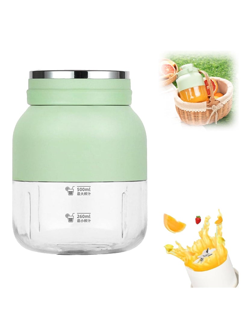 Excefore - Ostmars Blender Cup, Ostmars Juice Maker Rchargeable Portable Blender Cup with 10 Blades, 30 Second Fruit-Crushing Power, 27 Oz Drink Juicing Cup, 2 in 1 Household Juicer, Green 1pcs - Image 1