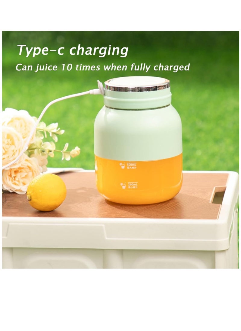 Excefore - Ostmars Blender Cup, Ostmars Juice Maker Rchargeable Portable Blender Cup with 10 Blades, 30 Second Fruit-Crushing Power, 27 Oz Drink Juicing Cup, 2 in 1 Household Juicer, Green 1pcs - Image 1