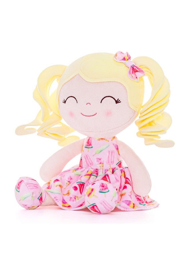 Gloveleya Doll Baby Dolls Soft Rag Doll Baby Girl Gifts Curly Spring Girl Yellow Hair Ice Cream 12Inches - Image 3