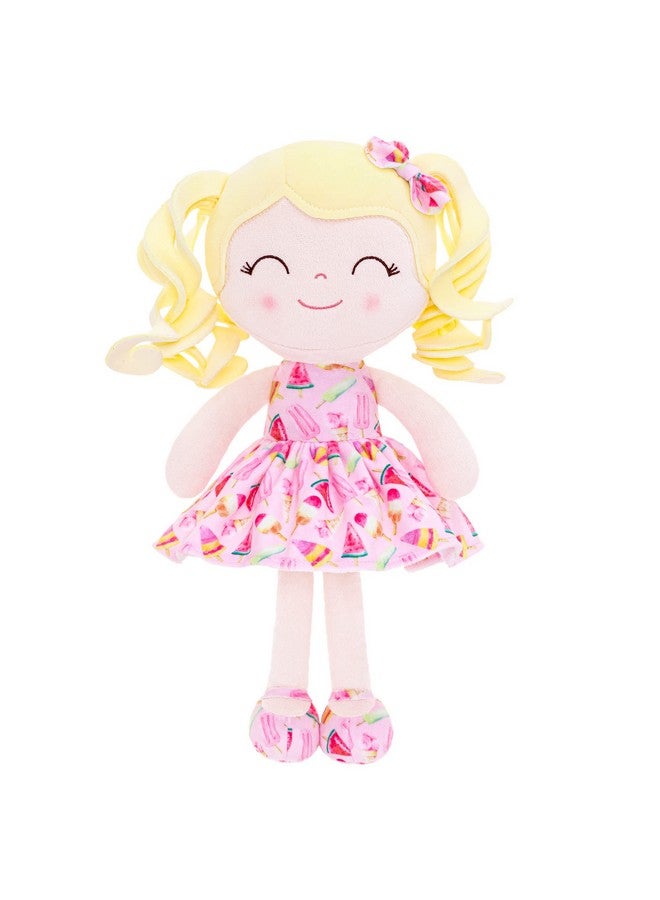 Gloveleya Doll Baby Dolls Soft Rag Doll Baby Girl Gifts Curly Spring Girl Yellow Hair Ice Cream 12Inches - Image 2