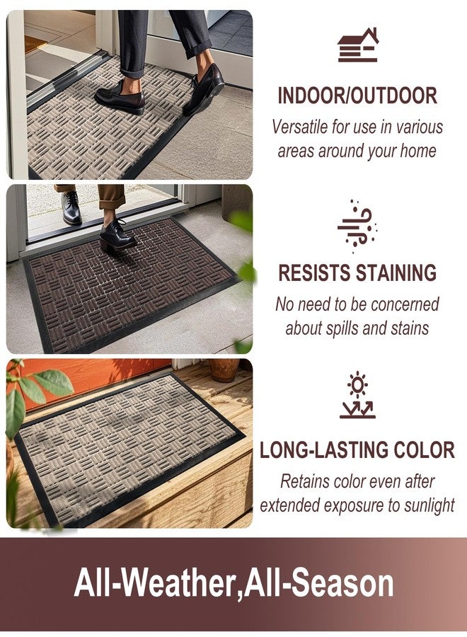 Mibao Front Door Mat, Heavy Duty Durable Welcome Mat for Outdoor Indoor, Dirt Trapper Waterproof Super Absorbent Door Mat for Entryway Outside Patio Porch, 29.5" x 17", Beige - Image 5