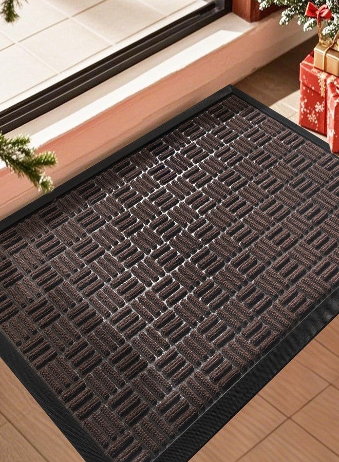 Mibao Front Door Mat, Heavy Duty Durable Welcome Mat for Outdoor Indoor, Dirt Trapper Waterproof Super Absorbent Door Mat for Entryway Outside Patio Porch, 29.5" x 17", Beige - Image 1