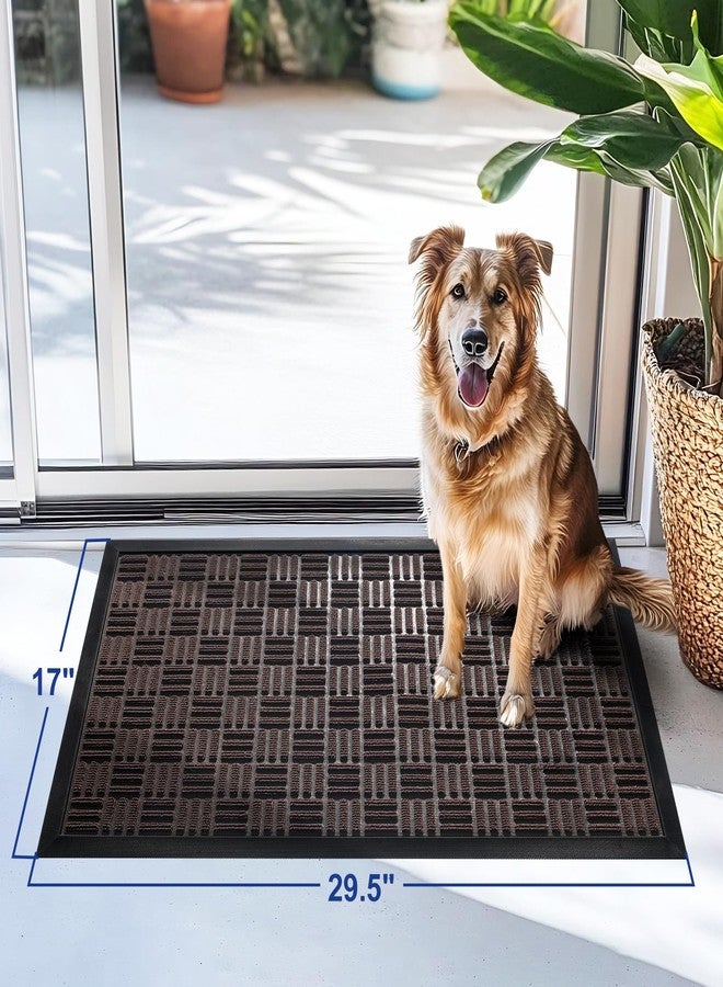 Mibao Front Door Mat, Heavy Duty Durable Welcome Mat for Outdoor Indoor, Dirt Trapper Waterproof Super Absorbent Door Mat for Entryway Outside Patio Porch, 29.5" x 17", Beige - Image 2