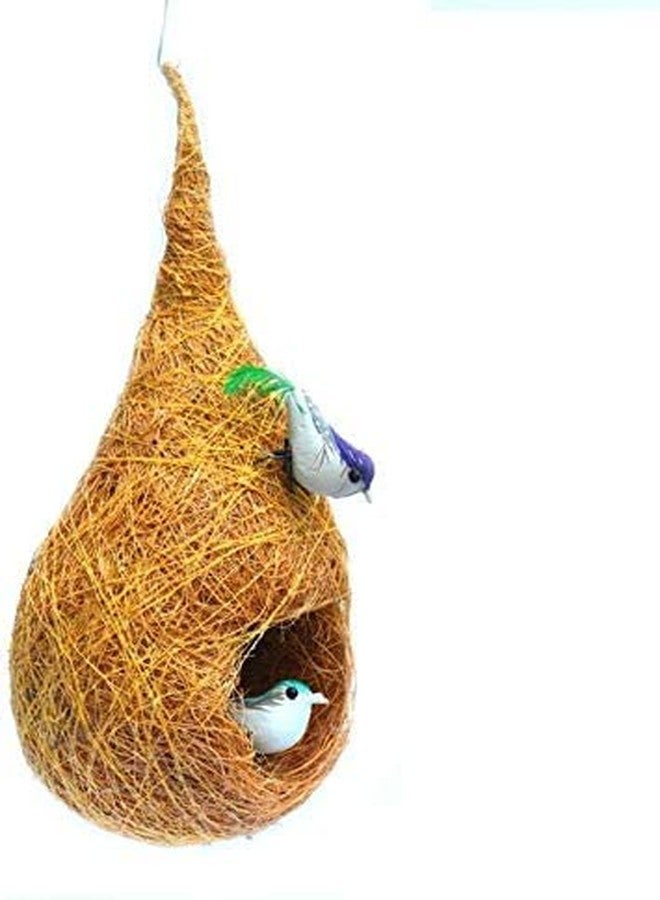 LIVEONCE Hold Ring Safest Round Organic Showpiece Nest with Two Birds Purely Hand Made Love Birds (Medium) - Image 1