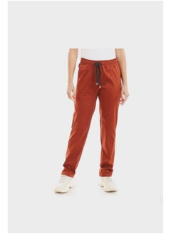 IZOR Rectangular Patch Pocket Plain Pants - Burnt Orange  - Image 1