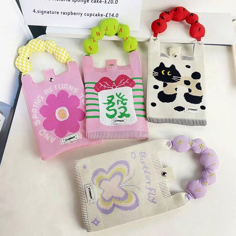 New Korean Mobile Phone Bag Cute All-Match Handbag Mini Knitted Small Handbag Single Shoulder Bag Crossbody Handbag - Image 2