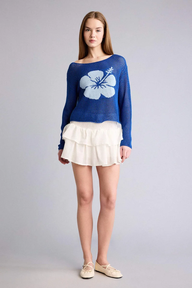 Defacto Regular Fit Boat Collar Knitwear Pullover