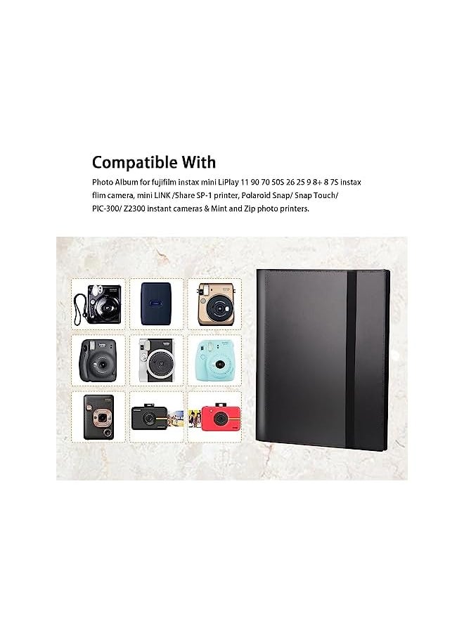 The Bros 432 Pockets Mini Photo Album Compatible for Fujifilm Instax Mini 12 11 9 90 8+ 8 7S 40 26 25 EVO LiPlay Instant Camera/Mini Link SP-1 Printer/Z2300/ PIC-300 Polaroid Pictures（Black)  - Image 2