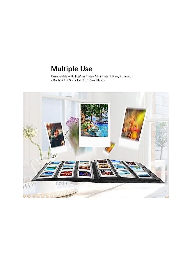 The Bros 432 Pockets Mini Photo Album Compatible for Fujifilm Instax Mini 12 11 9 90 8+ 8 7S 40 26 25 EVO LiPlay Instant Camera/Mini Link SP-1 Printer/Z2300/ PIC-300 Polaroid Pictures（Black)  - Image 3