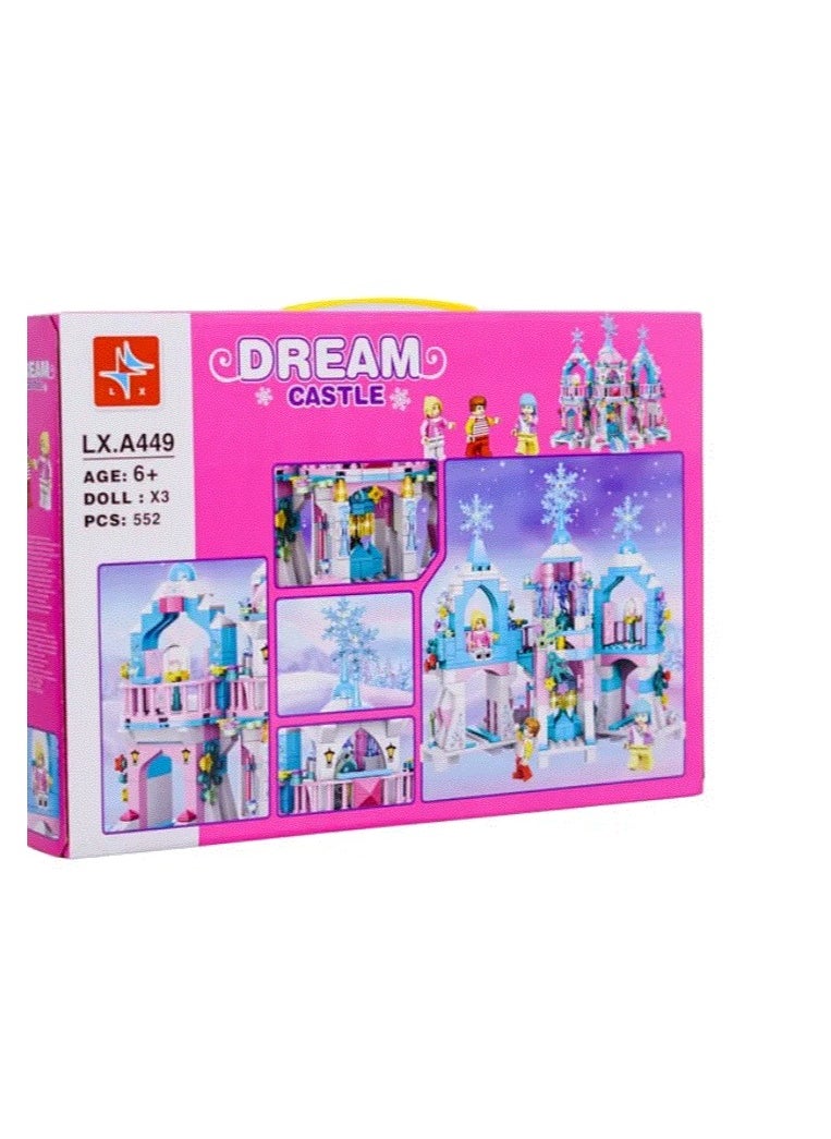 Lx Building Blocks Toy – 3 Players – Age 6+ – Castle Construction Set – Dream Ice Princess Theme  - Image 1
