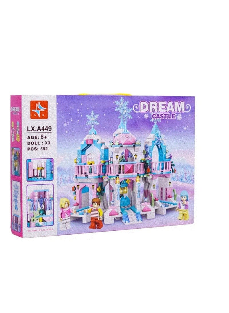 Lx Building Blocks Toy – 3 Players – Age 6+ – Castle Construction Set – Dream Ice Princess Theme  - Image 2
