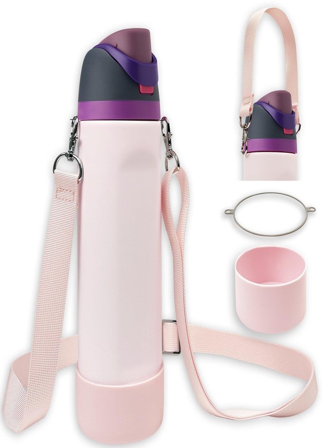 SITKOL Silicone Boot Set for Cute Owala Water Bottle 32 oz - Includes Non-Slip Sleeve, Shoulder Strap & Handle Strap, Perfect Owala Accessories, Fits Owala Tumbler, Owala Free Sip, Pink owala (Pink) - Image 1