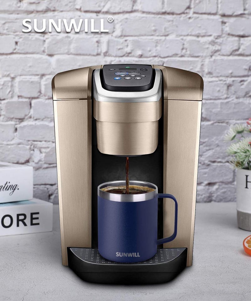 SUNWILL SUNWILL 14 oz Coffee Mug Set of 4  Vacuum Insulated Camping Mug with Lid  Double Wall Stainless Steel Travel Tumbler Cup  Reusable Mug  Powder Coated Navy Blue - Image 5