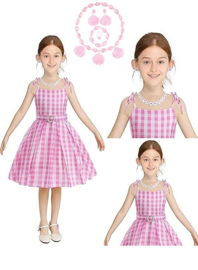 Beauenty Dress Girls Pink Costume Dress Margot Robbie Bar-bie Movie Cosplay Dress Up Kids Outfits Birthday Party - Image 2