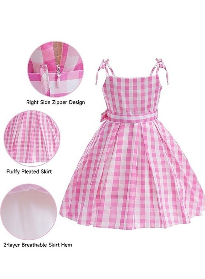 Beauenty Dress Girls Pink Costume Dress Margot Robbie Bar-bie Movie Cosplay Dress Up Kids Outfits Birthday Party - Image 4