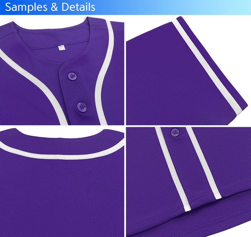 KXK Blank Baseball Jersey for Men Casual Button Down Shirts Short Sleeve Active Team Sports Uniform - Image 4