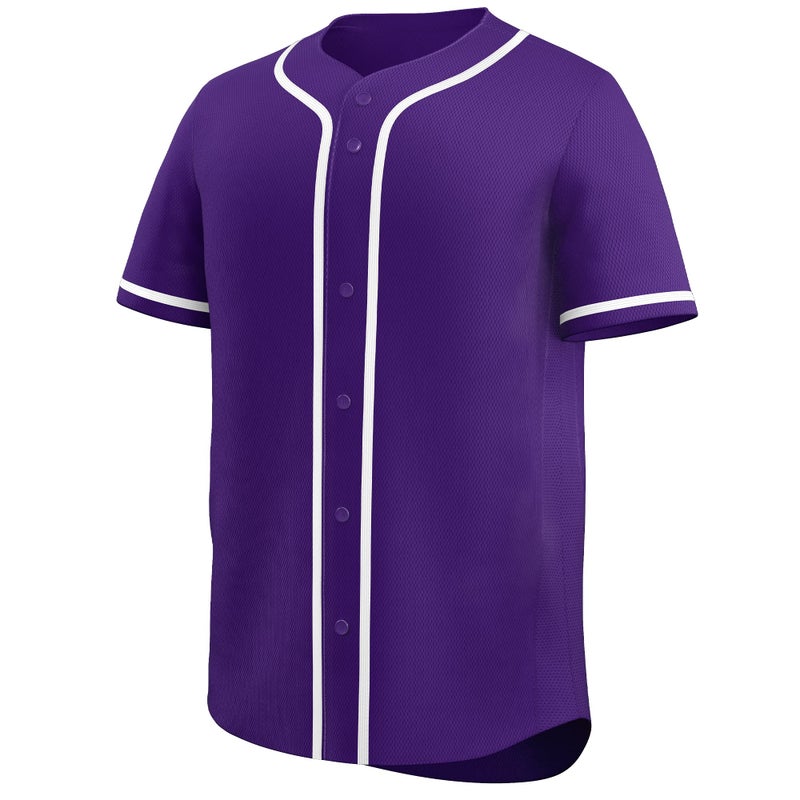 KXK Blank Baseball Jersey for Men Casual Button Down Shirts Short Sleeve Active Team Sports Uniform - Image 2